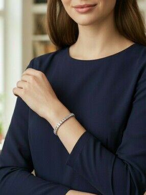 Classic Silver Tennis Bracelet with Clear Stones